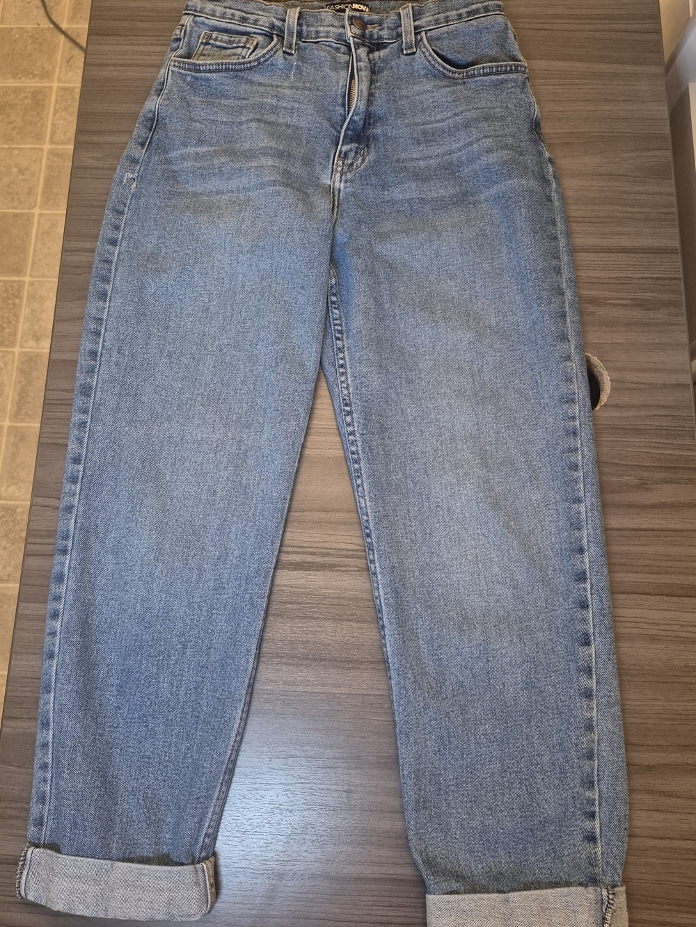 Fashion Nova Light Blue Boyfriend Jeans - Picture 2 of 14